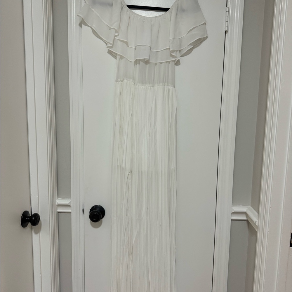 White Maxi Dress. Off the shoulder